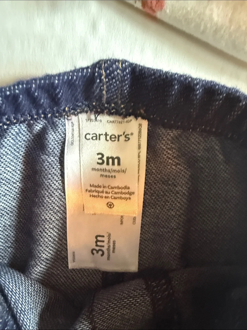 Carter's White Onesie with Ladybugs & Navy Knit Jeans